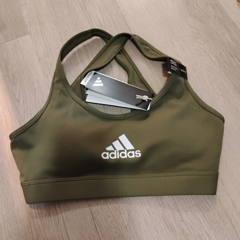 Adidas Olive Green Sports Bra